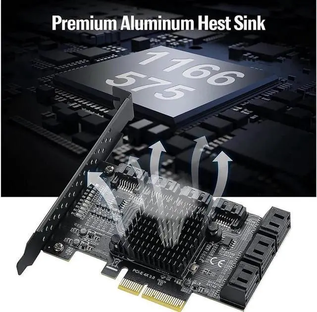 Alt view image 6 of 7 - AomoproiPCIE 4X SATA Card 10 Ports,6 Gbps SATA 3.0 Controller PCIe Expansion Card ,Non-Raid,Support 10 SATA 3.0 Devices,with Low Profile Bracket and 10 SSystem Disk, Support 8 SATA 3.0 Devices(SA3014)
