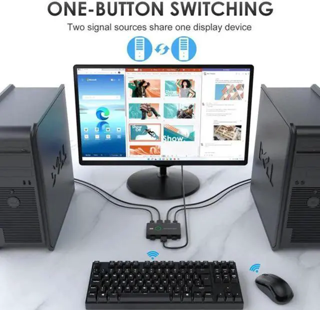 Alt view image 5 of 6 - Repeater HDMI-Compatible/KTV/USB Converter Switch For Sharing Keyboard Mouse Printer High-definition Display Two Computer