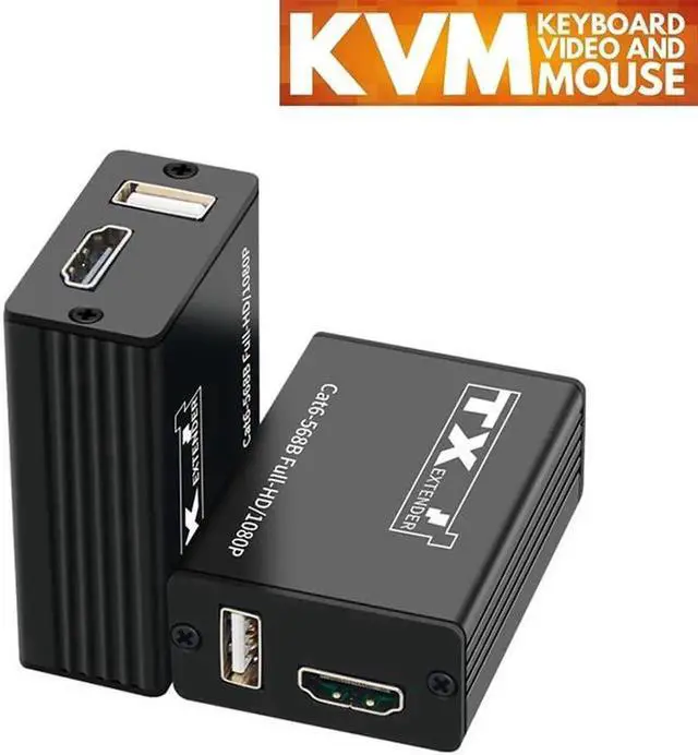 Main image of KVM Extender over Single Rj45 Cat6 Cable up to 30M HDMI USB Extender with 1 Port USB Support USB Mouse for DVR PC Monitor