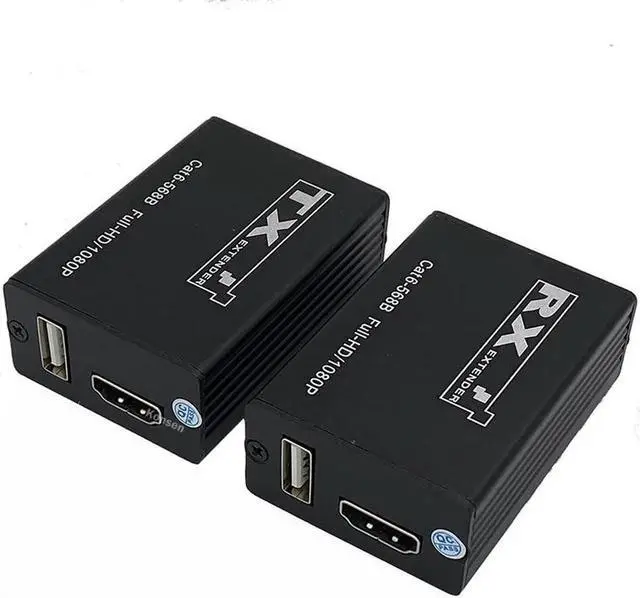 Alt view image 3 of 6 - KVM Extender over Single Rj45 Cat6 Cable up to 30M HDMI USB Extender with 1 Port USB Support USB Mouse for DVR PC Monitor