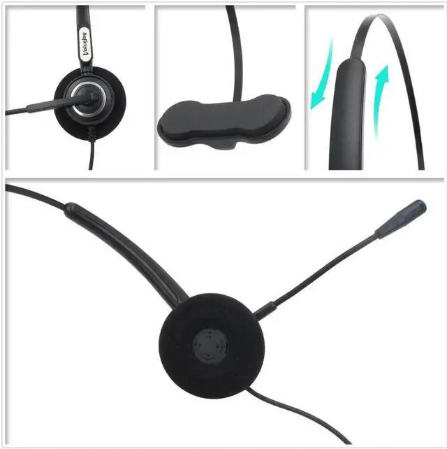 Alt view image 2 of 2 - Aomoproing style Professional call center telephone headset with 2.5mm plug,heaset with noise cancelling microphone headphones