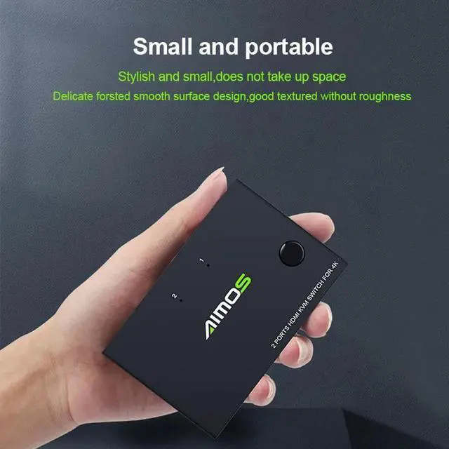 Alt view image 3 of 5 - HDMI KVM Switcher 4K 2 in 1 out USB KVM Switcher Keyboard Mouse USB Shared Display Synchronization Controller KVM Switch