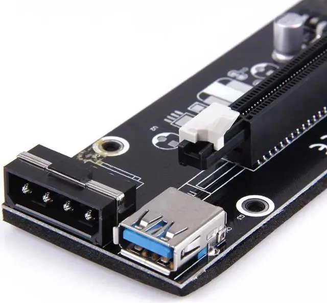 Alt view image 4 of 6 - USB 3.0 PCI Express Extender Riser Card Adapter Graphics Board PCI-E SATA 15Pin to 4pin Power Cable for BTC Mining Extract 30cm