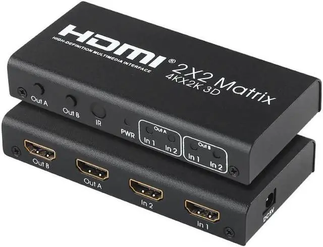 Main image of 4K 2x2 HDMI Matrix 2 IN 2 OUT HDMI Switch Splitter Dual Display Screen Share Converter 1080p for PS4 STB Camera PC To TV Monitor