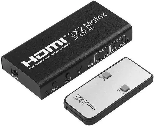 Alt view image 5 of 6 - 4K 2x2 HDMI Matrix 2 IN 2 OUT HDMI Switch Splitter Dual Display Screen Share Converter 1080p for PS4 STB Camera PC To TV Monitor