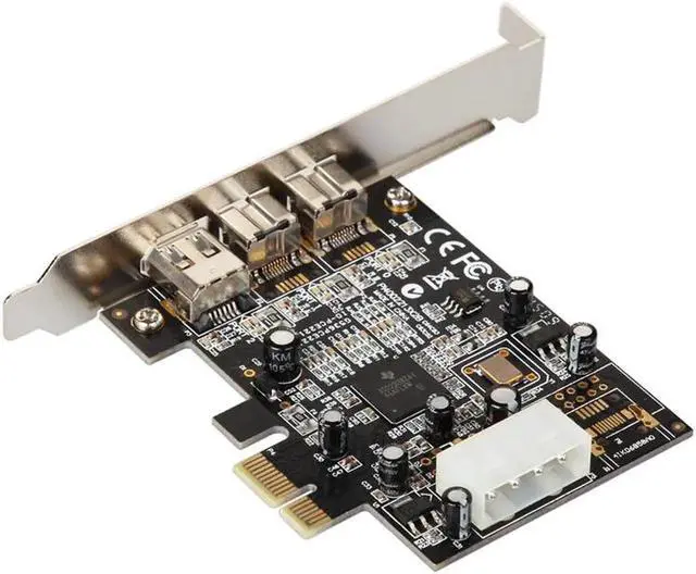Alt view image 5 of 6 - PCIE To IEEE 1394 Adapter Card PCI Express 3 Port Firewire 800 1394B & 1394A Pcie 1.1 X1 Card TI XIO2213B Chipset