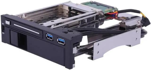Alt view image 2 of 7 - Dual Bay 3.5" + 2.5" Inch SATA III Hard Drive HDD & SSD Tray Caddy Internal Mobile Rack Enclosure Docking Station with USB 3.0 Port Hot Swap