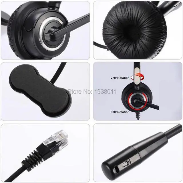 Alt view image 4 of 5 - Aomoproing Call Center Telephone Headset Headphone with Mic ONLY FOR CISCO IP Phones 7940 7942 7945 7960 7961 7962 7965 7970 7971 8841 etc