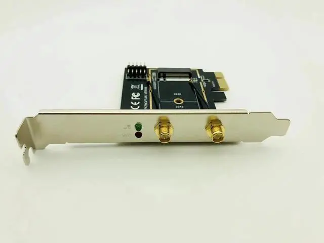 Alt view image 5 of 6 - M.2 WiFi Adapter M2 NGFF Key A E to Mini PCI Express Wifi Raiser PCI E 1X NGFF Wireless Support 2230 2242 Mini PCIE Network Card