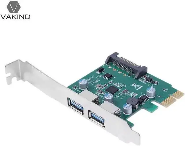 Alt view image 3 of 6 - PC High-Speed PCI-E 2 Port PCI Express Expansion Card USB 3.0 SATA Power Adapter Card for Desktops PC Support the LINUX