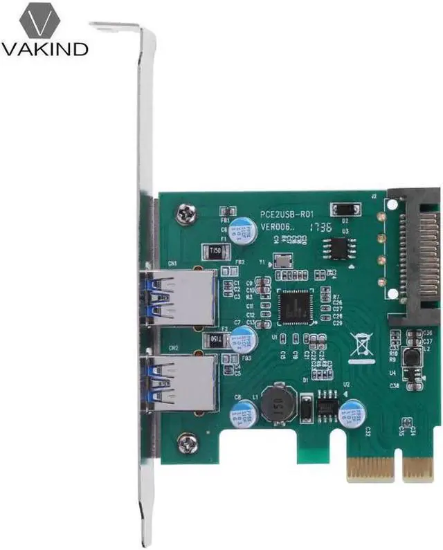 Main image of PC High-Speed PCI-E 2 Port PCI Express Expansion Card USB 3.0 SATA Power Adapter Card for Desktops PC Support the LINUX