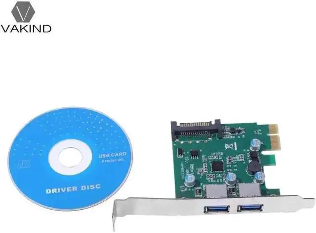 Alt view image 2 of 6 - PC High-Speed PCI-E 2 Port PCI Express Expansion Card USB 3.0 SATA Power Adapter Card for Desktops PC Support the LINUX