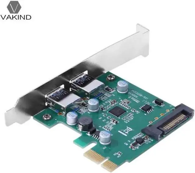 Alt view image 6 of 6 - PC High-Speed PCI-E 2 Port PCI Express Expansion Card USB 3.0 SATA Power Adapter Card for Desktops PC Support the LINUX