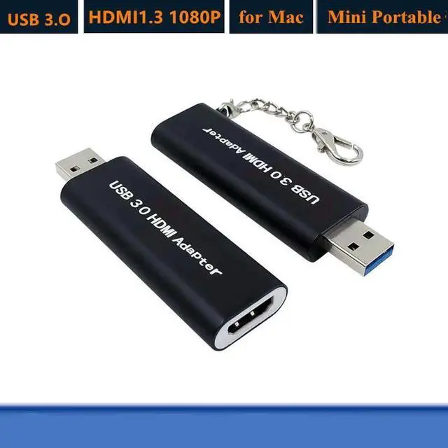 Alt view image 2 of 6 - USB 3.0 to HDMI Converter Mini Portable Keychain 1920 * 1080 HD Adapter for Windows 7 8 9 for Mac PC est