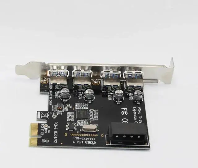 Alt view image 4 of 6 - USB 3.0 4 Port PCIE Expansion Card PCI Express Adapter Pcie Card 4 Port USB3.0 5Gb with Sata 15Pin to 4Pin Power Cable for PC