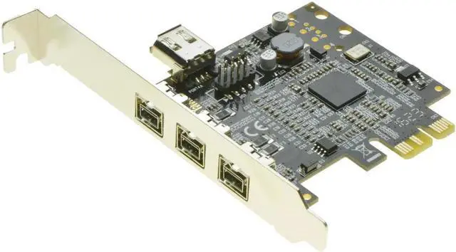 Alt view image 5 of 6 - PCIe to 3 Ports 1394B Shared internal 1394A card External Firewire 800 IEEE 1394 PCI express card For HD video capture card
