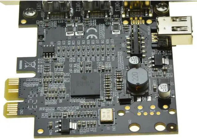 Alt view image 6 of 6 - PCIe to 3 Ports 1394B Shared internal 1394A card External Firewire 800 IEEE 1394 PCI express card For HD video capture card