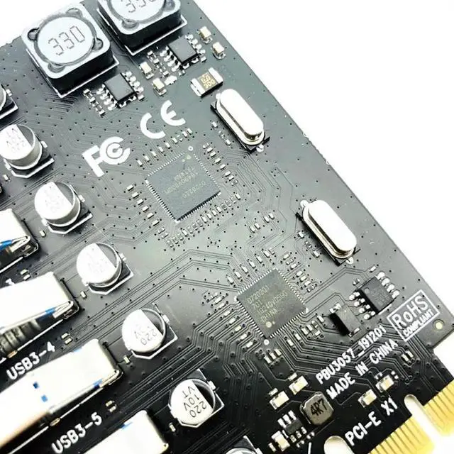 Alt view image 5 of 6 - USB 3.0 PCI E Expansion Card Adapter 7 Ports USB 3.0 Hub Adapter External Controller PCI E Extender PCI Express Card for Desktop