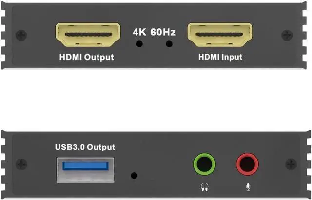 Alt view image 2 of 7 - 2.0 to USB3.0 Video Capture Card Dongle (Input 4K@60Hz MAX/Output 1080P@60Hz Max) with HDMI Stereo Audio Loopout for WiiU,Xbox 360/One,PS4,HDMI Camera,Game streaming, Video Conferencing,Live