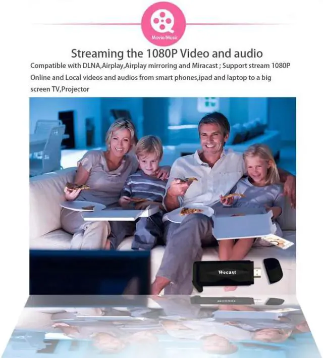 Alt view image 5 of 6 - HD 1080P Wifi Display HDMI Streaming Media Wireless Display Adapter for IOS/ Android for Airplay Miracast Dongle