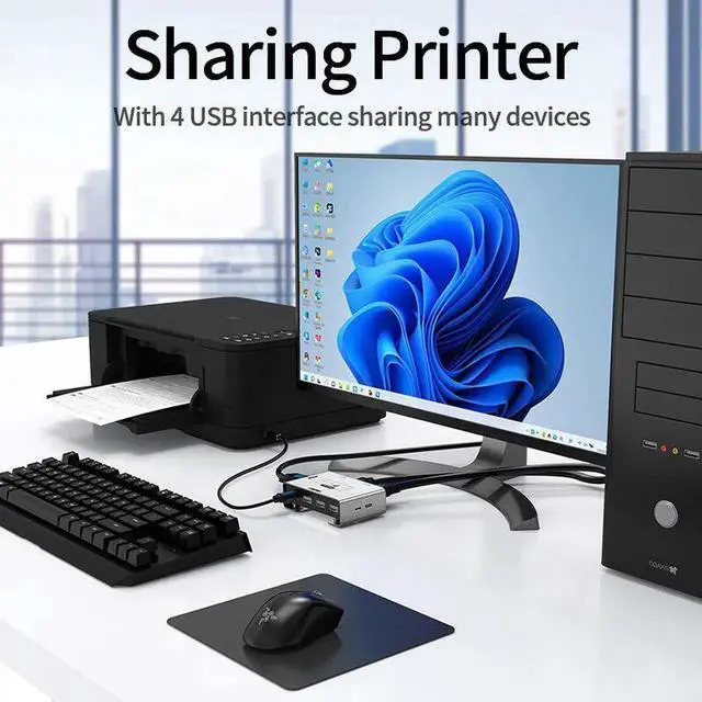 Alt view image 4 of 5 - Unnlink VGA KVM Switch Hdmi Vga to VGA KVM 2 in 1 1080P 60Hz Video Switcher for PC Laptop PS/4/5 Xbox to TV Monitor Projector