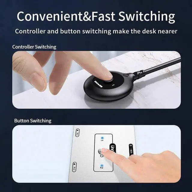 Alt view image 3 of 5 - Unnlink VGA KVM Switch Hdmi Vga to VGA KVM 2 in 1 1080P 60Hz Video Switcher for PC Laptop PS/4/5 Xbox to TV Monitor Projector