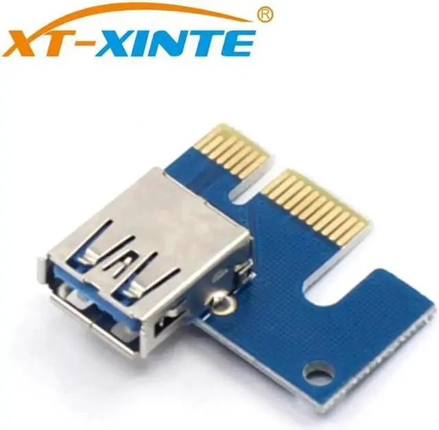 Alt view image 4 of 6 - PCI Express PCI-E 1X to 16X Riser Card 6Pin 4Pin PCIE USB3.0 SATA Card Extension Cable for Miner Mining BTC Dedicated Adapter