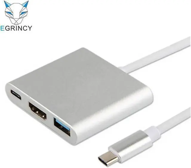Main image of 1pcs Type C USB 3.1 To USB 3.0 4K HDMI Adapter Cable 3 In 1 Hub For Apple Macbook Multiport Metal Case Charger Converter Adapter