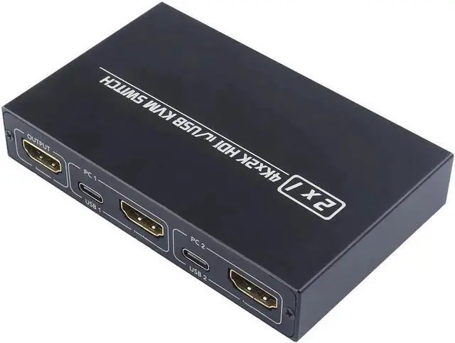 Alt view image 6 of 6 - HDMI-compatible KVM Switch Splitter Dual PC to Single Monitor with 2 USB Ports 4K USB KVM Switcher 2PC Sharing Printer Mouse