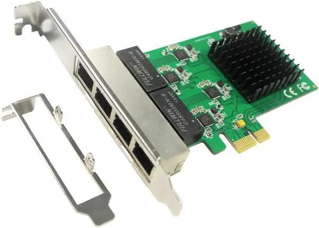 Alt view image 2 of 6 - 4 Port PCI Express Gigabit Network Card Ethernet Adapter 10/100/1000M for Server