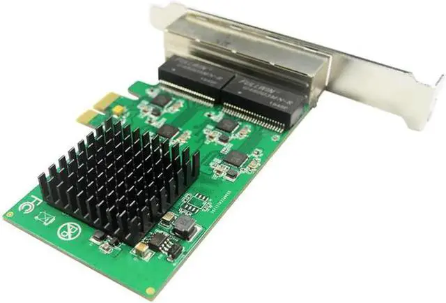 Alt view image 6 of 6 - 4 Port PCI Express Gigabit Network Card Ethernet Adapter 10/100/1000M for Server