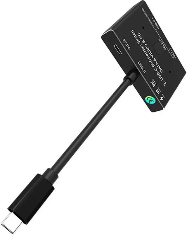 Alt view image 6 of 6 - 1x2/2x1 USB C KVM two-way Switch USB 3.1 splitter data video switcher 8K @ 30Hz PD 100W for PC monitor Mobile phone