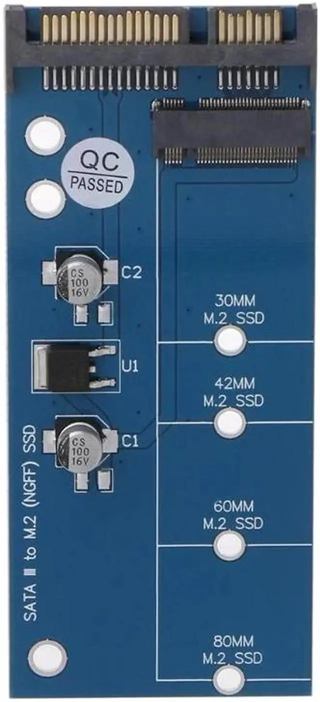 Alt view image 6 of 6 - M2 Next Generation Form Factor SSD SAT3 SSDs To SATA Expansion Card Adapter SATA To Next Generation Form Factor Converter