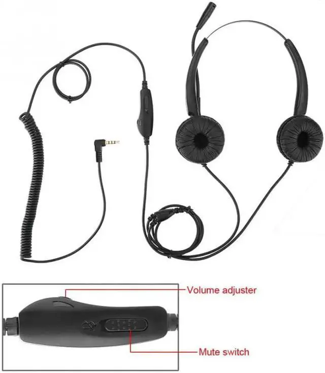Alt view image 3 of 6 - Aomoproing H500D-3.5 3.5mm Call Center Headphone Stretchable Over Ear Headphone With Noise Reduction MIC