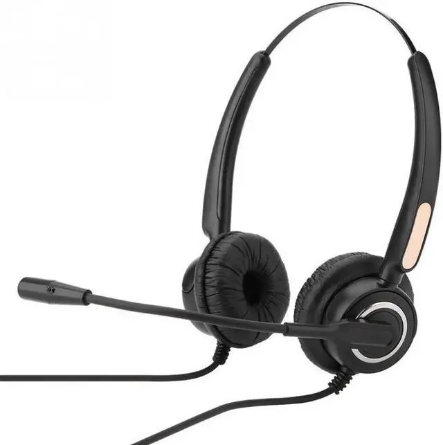 Alt view image 3 of 6 - Aomoproing H500D 2.5mm Call Center Headphone Stretchable Over Ear Headphone With Noise Reduction MIC