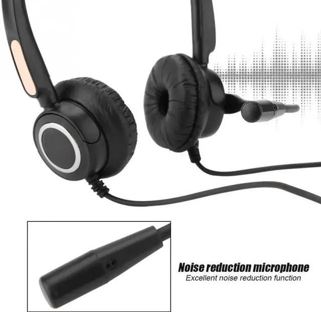 Alt view image 2 of 6 - Aomoproing H500D 2.5mm Call Center Headphone Stretchable Over Ear Headphone With Noise Reduction MIC