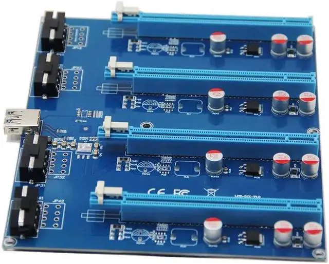 Alt view image 2 of 2 - PCIe 1 to 4 PCI express 16X slots Riser Card USB3.0 PCI-E 1X to External 4 PCI-e slot Adapter Port Multiplier Card for BTC Miner
