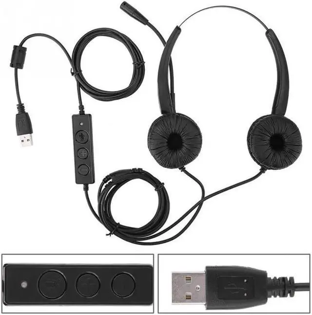 Alt view image 5 of 6 - Aomoproing H500D USB Call Center Headphone Stretchable Over Ear Headphone With Noise Reduction MIC