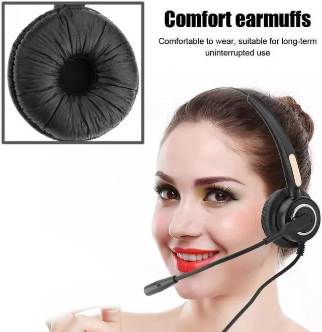 Alt view image 4 of 6 - Aomoproing H500D USB Call Center Headphone Stretchable Over Ear Headphone With Noise Reduction MIC