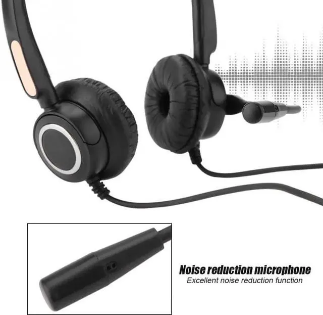 Alt view image 3 of 6 - Aomoproing H500D USB Call Center Headphone Stretchable Over Ear Headphone With Noise Reduction MIC