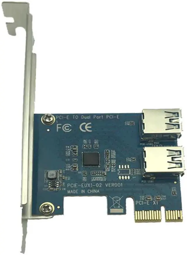 Alt view image 3 of 6 - PCI-E 1 turn 2 PCI express 1X slots Riser Card Mini ITX turn external 3 PCI-E slot adapter PCIe Port Multiplier Card