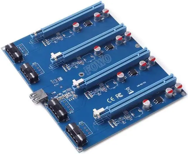 Alt view image 4 of 6 - PCI-Express PCIe 1 to 4 PCI express 16X slots Riser Card PCI-E 1X to External 4 slot Adapter PCIe Port Multiplier for Mining