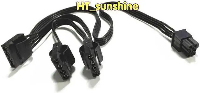 Main image of 6 pin 6Pin PCI-E to 3 IDE Molex 4Pin Modular Power Supply Adapter Cable for Seasonic KM3 Series