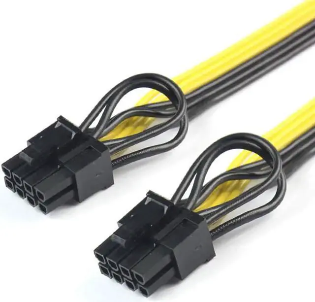 Main image of 2pcs/Lot CPU 8Pin to Graphics Video Card Double PCI-E PCIe 8Pin ( 6Pin + 2Pin ) Power Supply Splitter Cable Cord 15cm