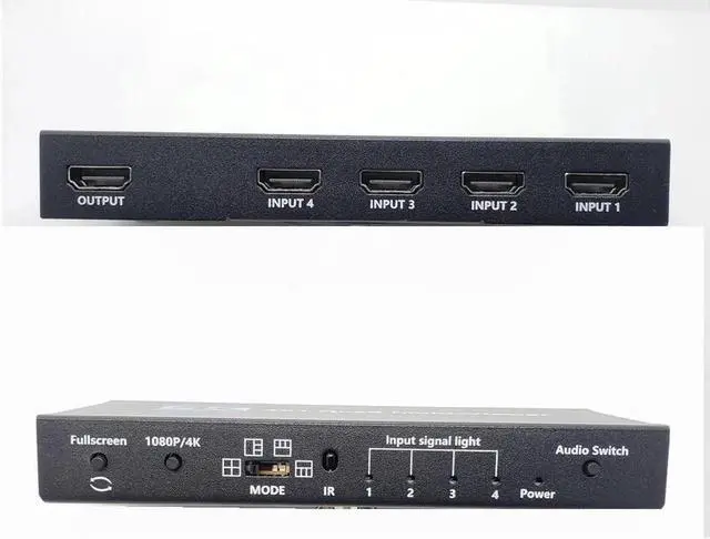 Alt view image 4 of 6 - 4x1 Multi-viewer switcher 4K Seamless Quad Screen Real Time Multi Viewer Splitter 4 in 1 out HDMI Switch Adapter with IR