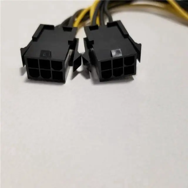 Alt view image 2 of 4 - Graphics Card Dual 6Pin Female to 8Pin Adapter PCI-E Power Supply Extension Cable 18AWG 20cm