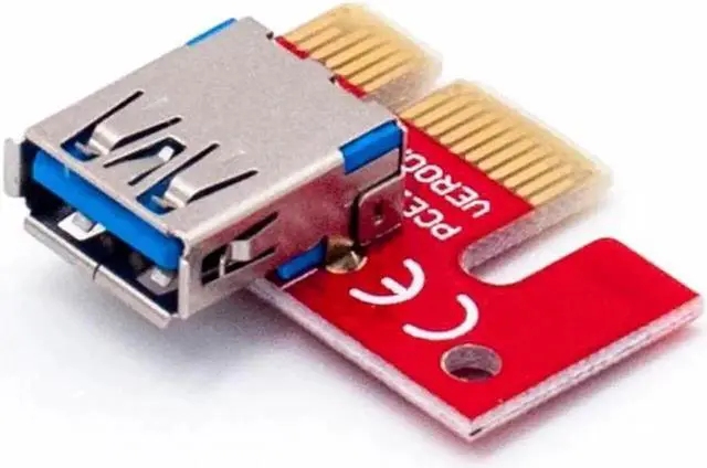 Alt view image 6 of 6 - VER007S PCI Express PCI-E 1X to 16X Riser Card Extender with USB 3.0 Data Cable & 15Pin SATA Molex Power Interface