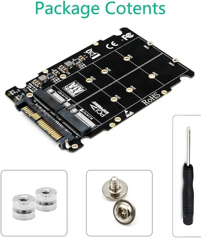 Alt view image 6 of 6 - M.2 SSD to U.2 Adapter 2in1 M.2 NVMe and SATA Bus NGFF SSD to PCI e U.2 SFF 8639 Adapter PCIe M2 Converter for Desktop Computers