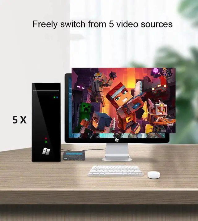 Alt view image 5 of 6 - 2.0 Switch 5x1 5 IN 1 OUT Switcher 4K 60Hz 4:4:4 HDCP 2.2 3D HDR for MI TV Box PS3 PS4 Laptop PC To TV Monitor Projector