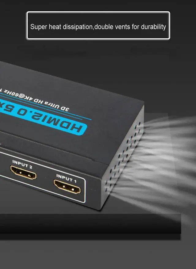 Alt view image 2 of 6 - 2.0 Switch 5x1 5 IN 1 OUT Switcher 4K 60Hz 4:4:4 HDCP 2.2 3D HDR for MI TV Box PS3 PS4 Laptop PC To TV Monitor Projector